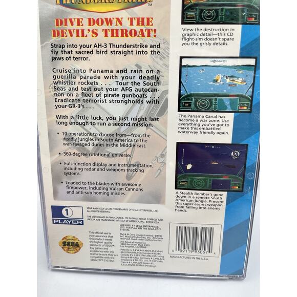 AH-3 Thunderstrike (Sega CD, 1993) Complete Clean Disc - Tested - Picture 4 of 10